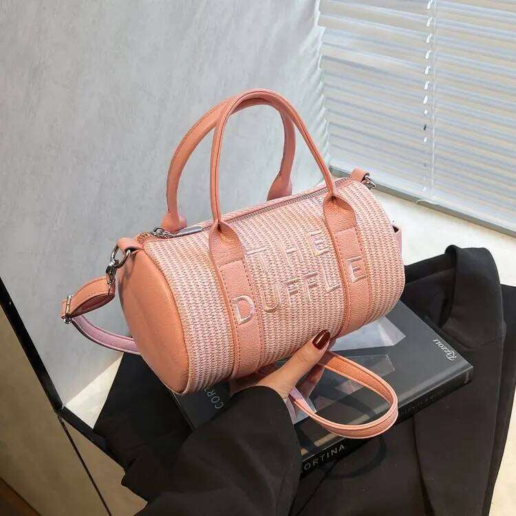 New Ins Style Simple Letter Shoulder Bag Women Lightweight Bucket Purse Large Capacity Crossbody for Dating Campus Daily