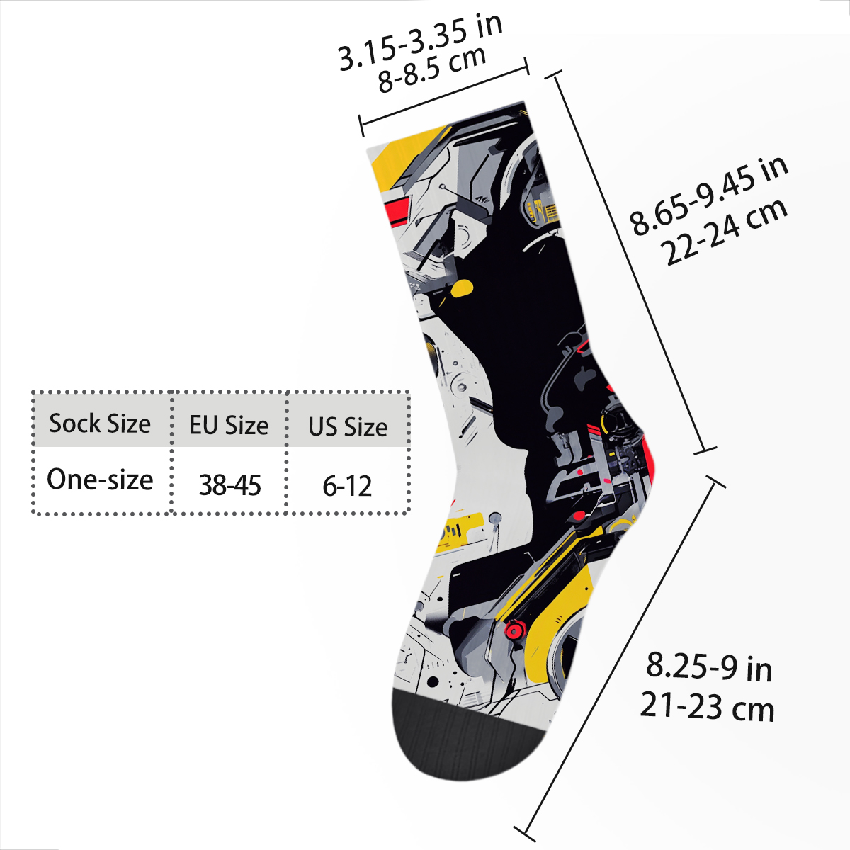 Cyberpunk Mech Design Unisex Tube Designer Socks C128