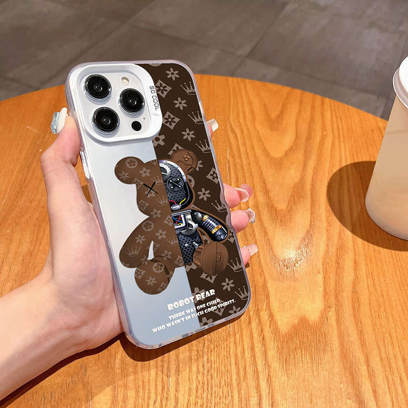 DHgadgets Trendy Mechanical Bear iPhone 17 Pro Case 16/15/14/13 Laser 12 Apple 11 Xs Max