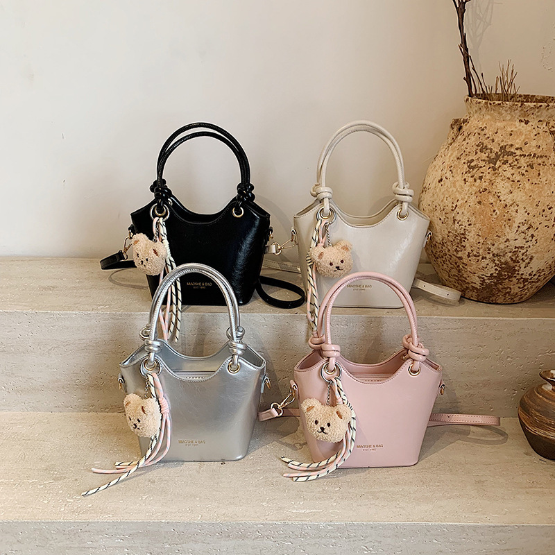 2025 New Handbag Pink Designer Bag for Women Fashion Pu Leather Bucket bag