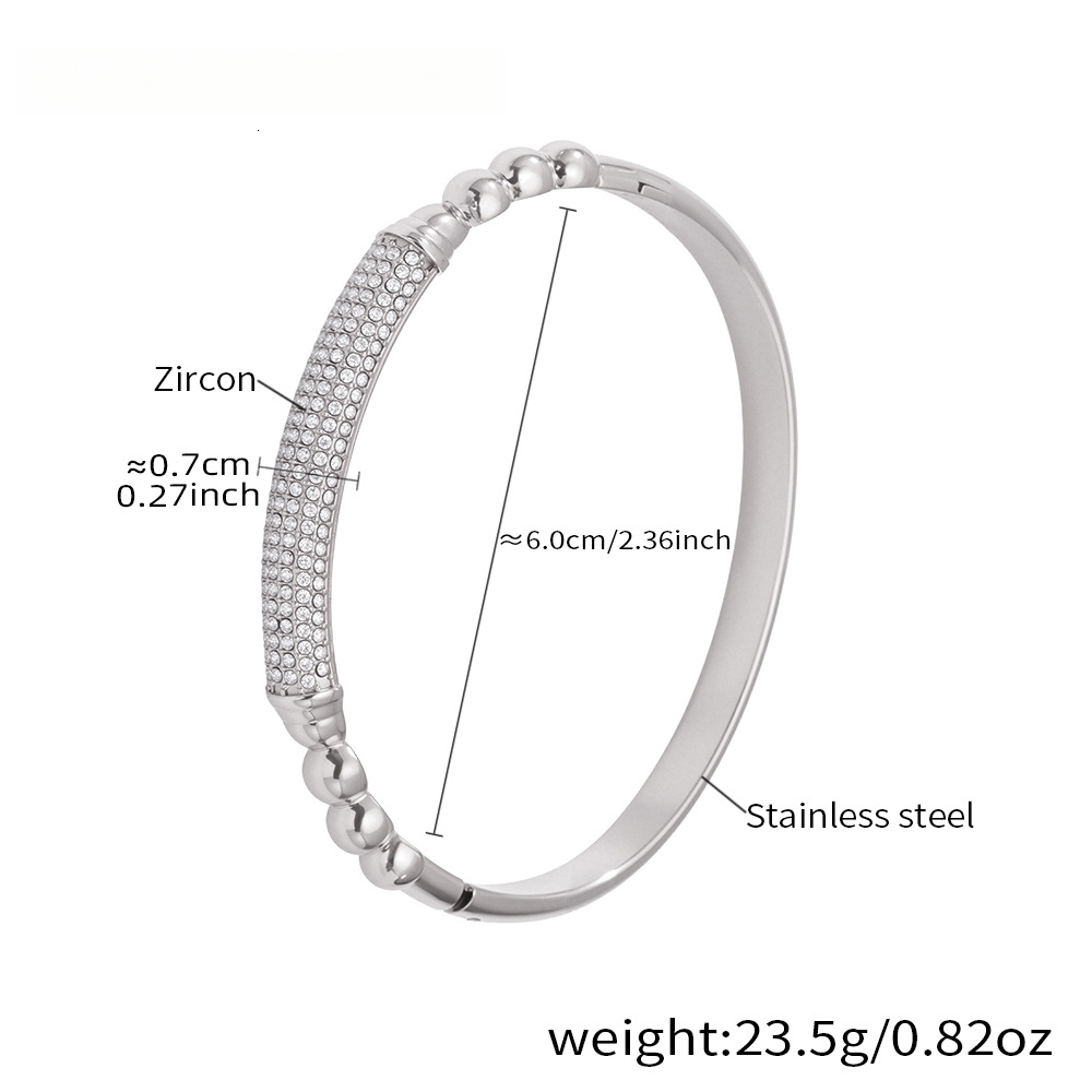 Style Horseshoe Designer Bracelet Clasp Double Row Zirconia Clasp Luxurious Precision Craft Bracelet Madam Stainless Steel 18K Gold Plated Bangle