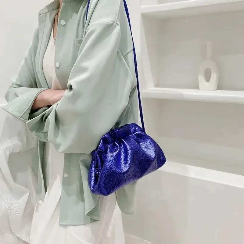 Practical Gold Cloud Bag For Women Leather Hobos Crossbody Small Phone Design Clutch Clip Female Bolsa Y250730