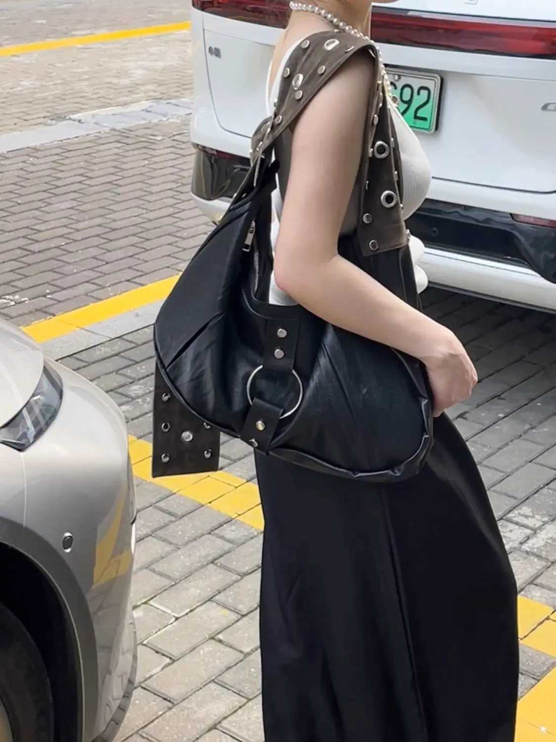 NEW Fashion Women Vintage Solid Color Handbags Shoulder Underarm Bag Fashion PU Leather Wide Strap Crossbody Bag Y250730
