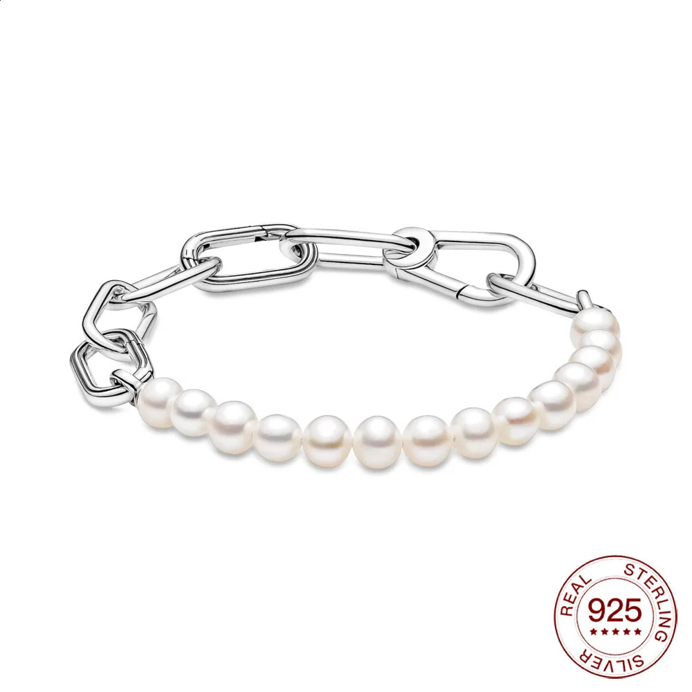 Pearl bracelet silver jewelry necklace pearl Fit original Me charm for women LOVED Gift 250716
