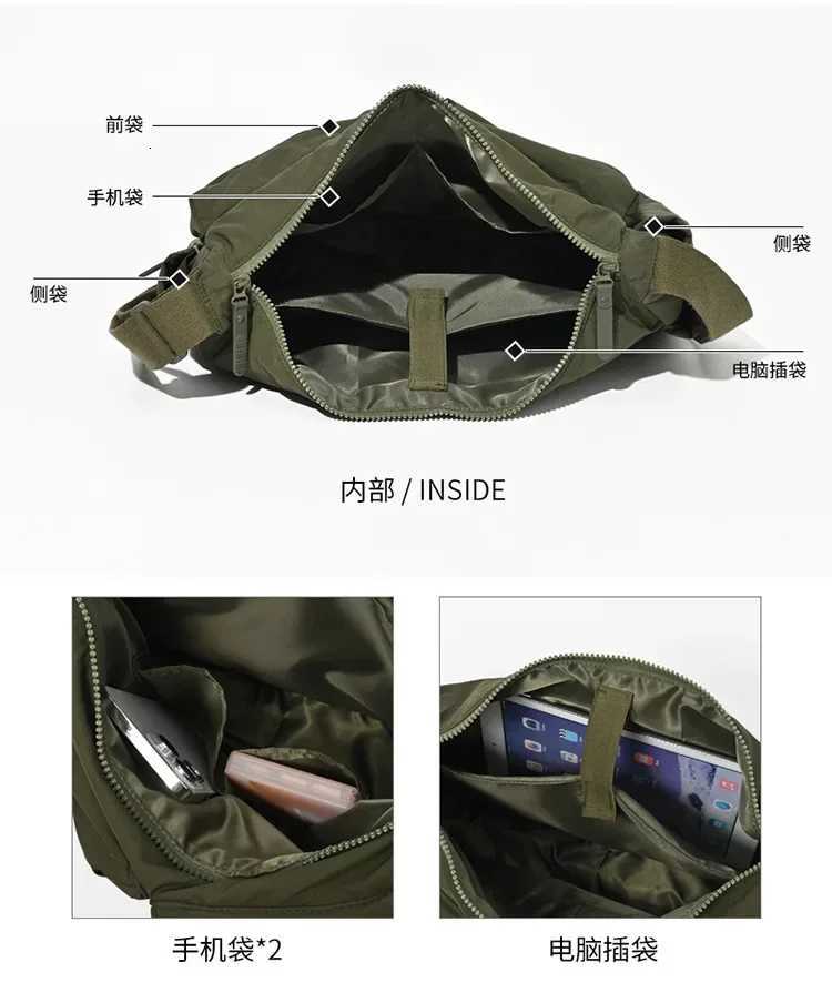 Casual Nylon Shoulder Bag for Women Large Capacity Computer Bag Travel Mens Multi-pocket Sports Messenger Bag Tote Handbags Y250730
