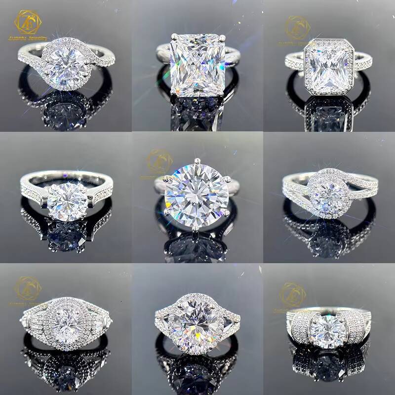 Solid Gold 10K Ring with 3CT D VVS1 GRA Certificated Emerald Moissanite Diamond Pass the Tester Fast Delivery