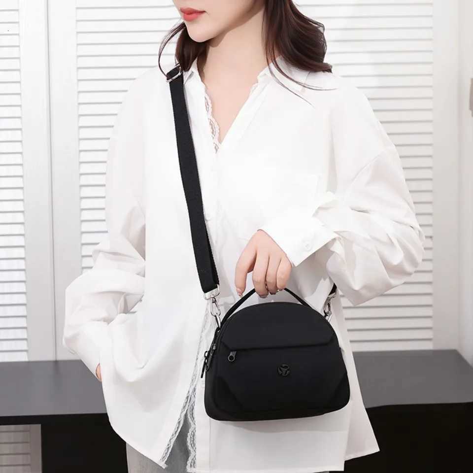 Solid Color Nylon Shoulder Crossbody Bags for Women Mother Handbag Waterproof Small Tote Bags for Outdoor Travel Daily Use G250729