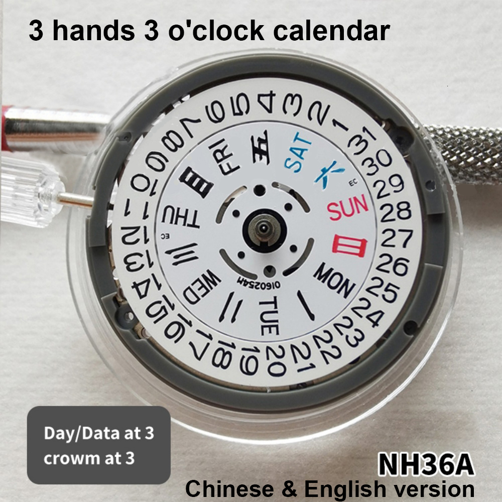 Premium Automatic Movement NH36/NH36A Self-winding Mechanical Quick Date/Day Setting 24 Jewels Japan Watch Replacements 3H/3.8H