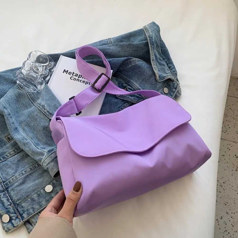 Nylon Large Capacity Shoulder Bags for Women s Korean Fashion Solid Color Messenger Bags Crossbody Bags Ladies Handbags Y250730