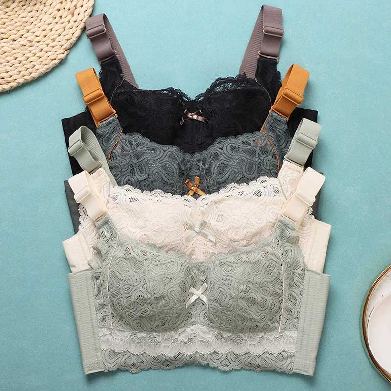Wireless Bras for Women Thin Cup Lingerie Plus Size Lace Underwear Minimizer Brassiere C D E Cup Lace Underwear Push Up Lingerie Z250730