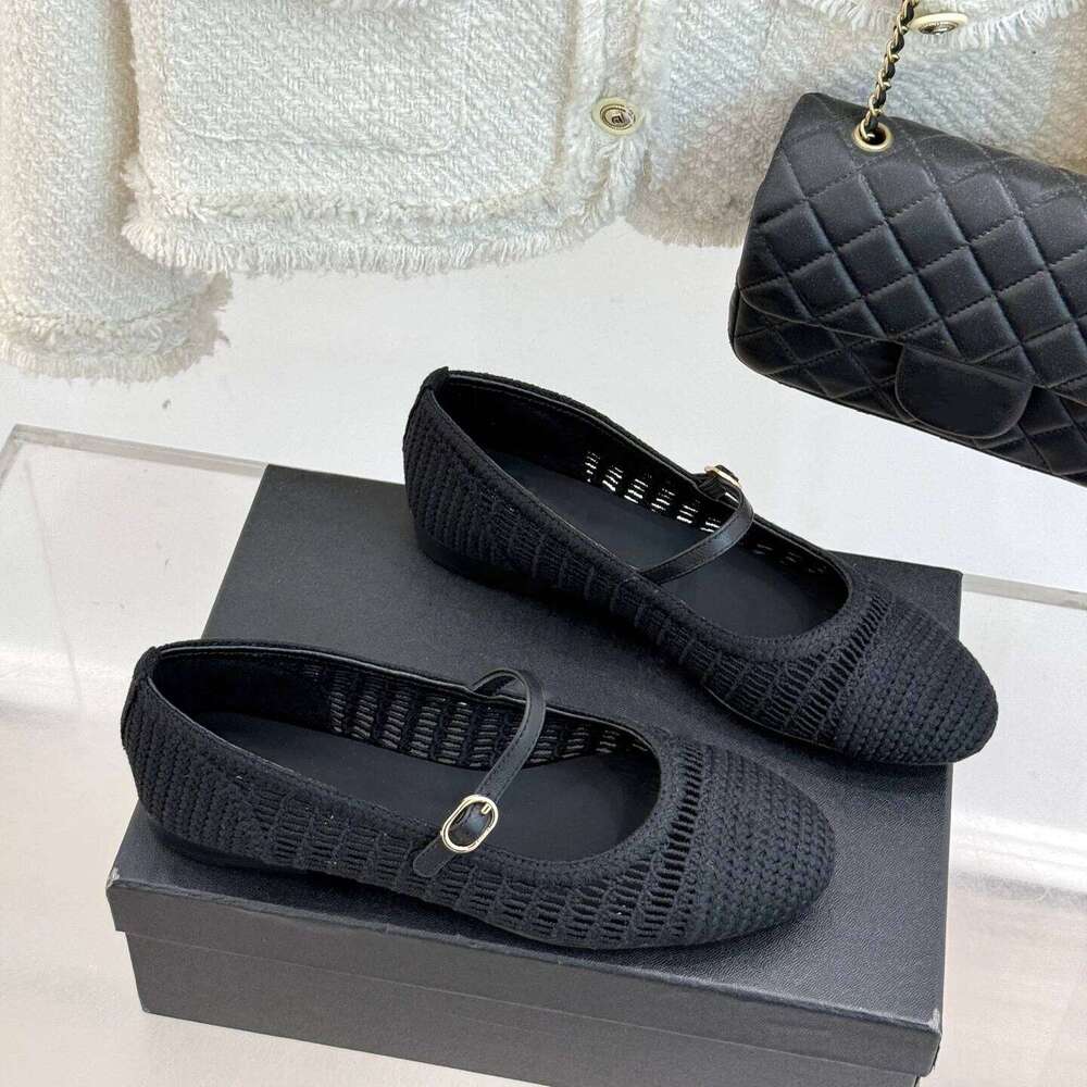 Women Size35-41 Weaving Flats Mary Janes Genuine Leather Leisure Mixed Colors Vacation Designer Shoes Zapatillas De Mujer c7b