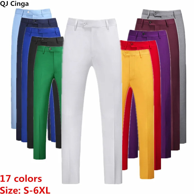 Men Formal Pants Elegant Man Office Work Pant Casual Polyester Fiber Trousers 17 Colors Pantalones Hombre 250731