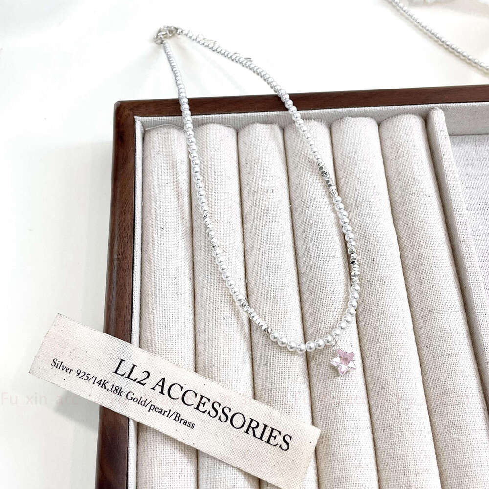 French Style Sweet Temperament Bowknot Zircon Pearl Necklace for Women Light Fresh Fashion Versatile Collarbone Chain f56