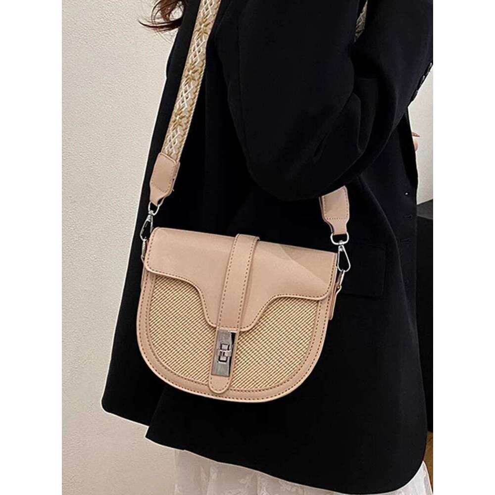 Lizzytsu Elegant Design PU Shoulder Bags Vintage Korean Saddle Women Easymatch Streetwear Casual Crossbody Bag
