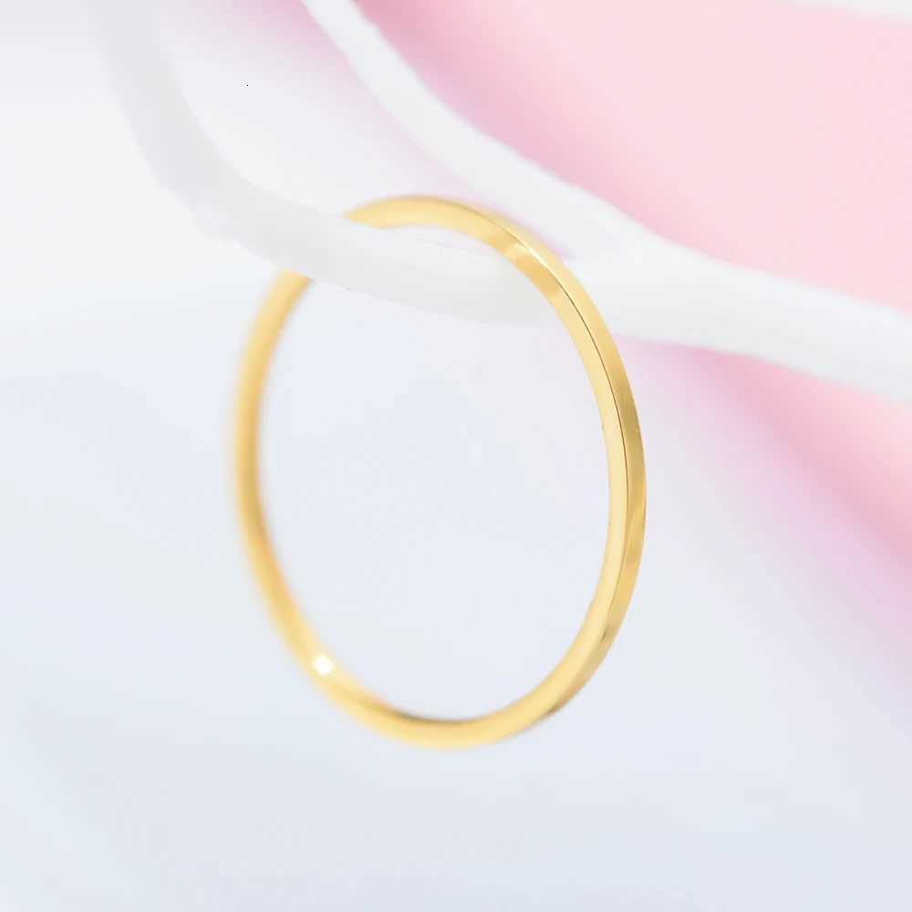 1mm ZMZY Round Rings For Women Thin Stainless Steel Wedding Ring Simplicity Fashion Jewelry Wholesale y250730