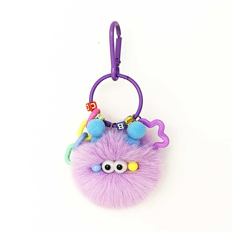 Internet Celebrity Cute Cartoon Keychain Ugly Cute Creative Small Coal Ball Plush Doll Backpack Pendant Student Toy Gift