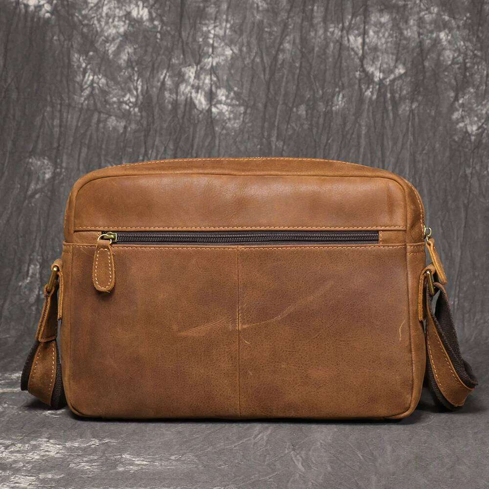 LUOKIR Vintage New Men's Genuine Leather Shoulder Casual Travel Suede Crossbody Cowhide Large Capacity Ipad Bag 250731
