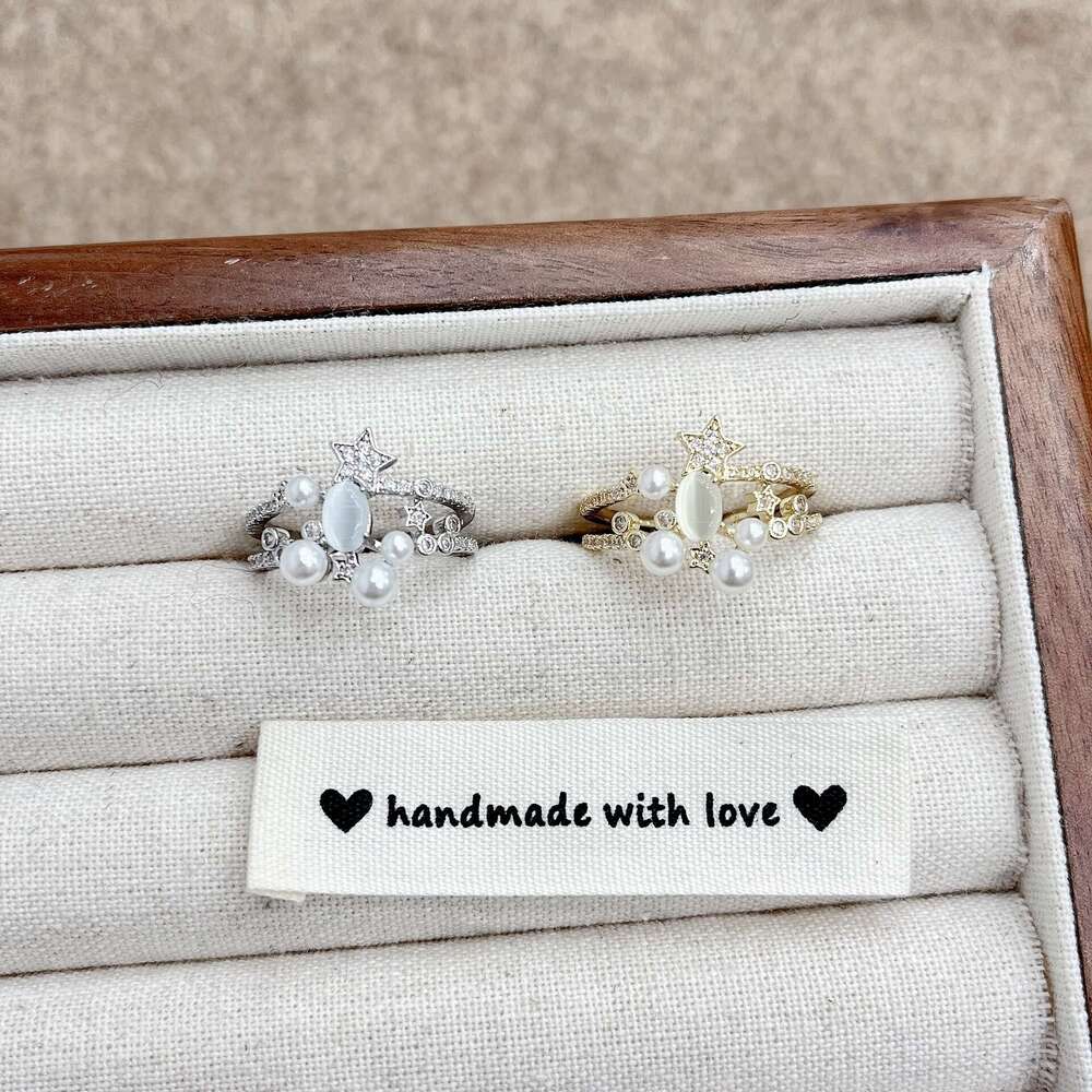 Mangxing Pearl Zircon Double Layer for Women, Elegant and Luxurious High-end Index Finger Ring, Unique Niche Design Ring d5d