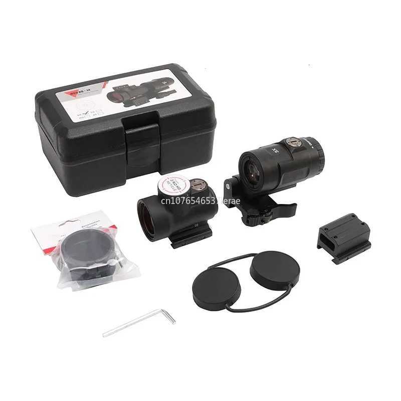 MR* HD 1X25 Red Dot Sight 2MOA/68MOA Reticle and MAG-C 3X Magnifier Combo with Full Markings for Hunting Airsoft Rifles R250730