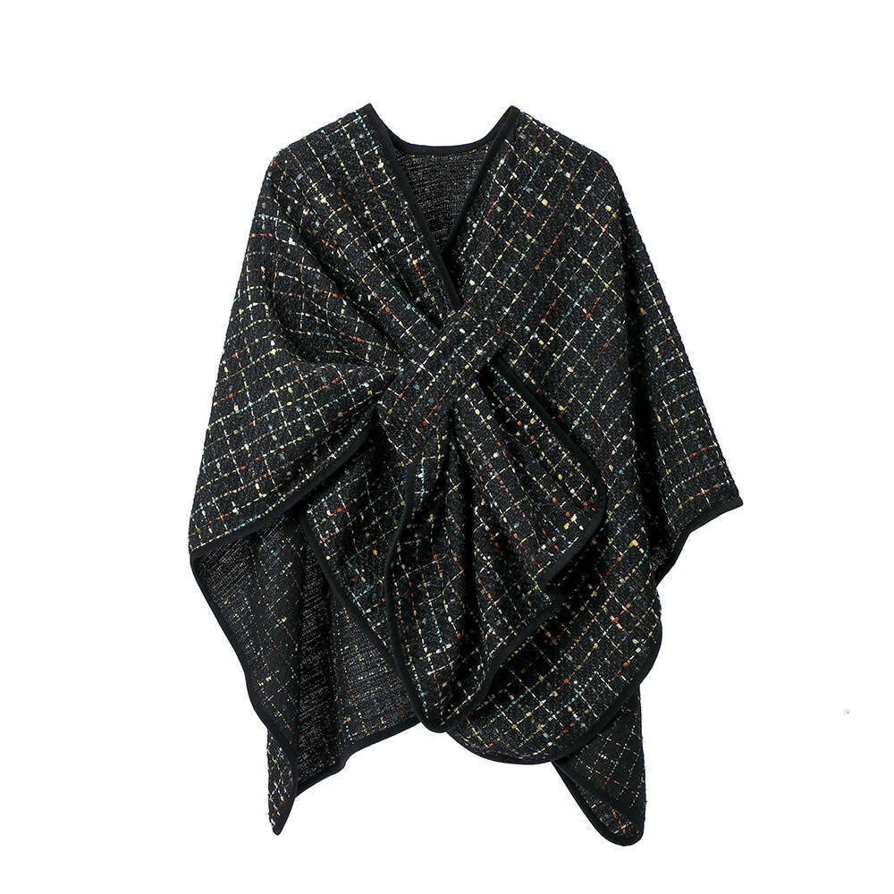 High-end Autumn Winter New Red Green Colorful Sequin Christmas Cross Shawl