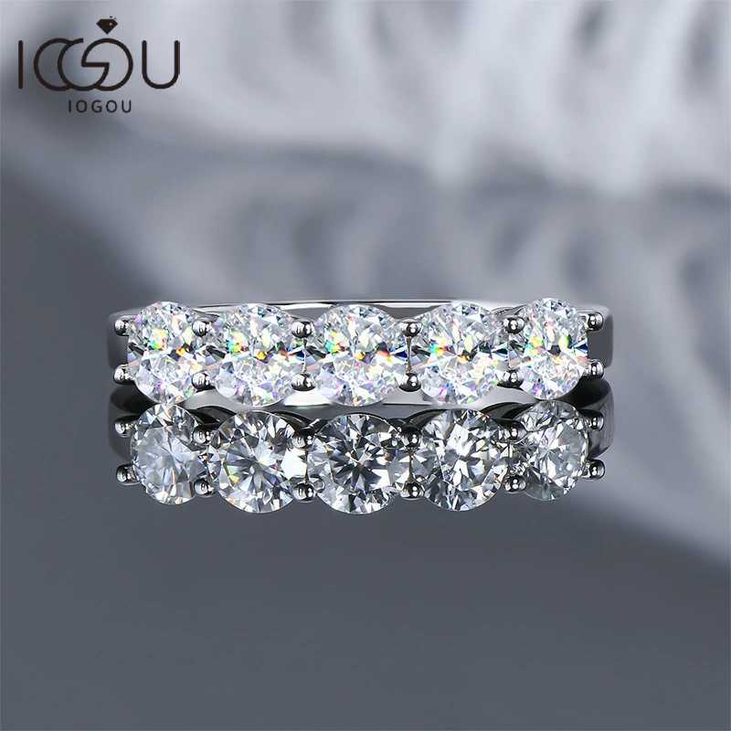 925 Silver 5-Stone 4mm D Color Moissanite Engagement Ring for Women Fine Jewelry Wedding Band with GRA Certificate y250730