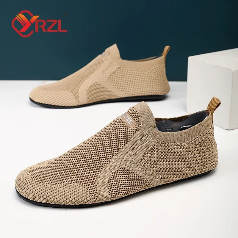 YRZL Men Mesh Loafers Driving Moccasins High Quality Flats Walking Shoes Breathable Non Slip Casual Loafers Summer Mens Shoes 250724