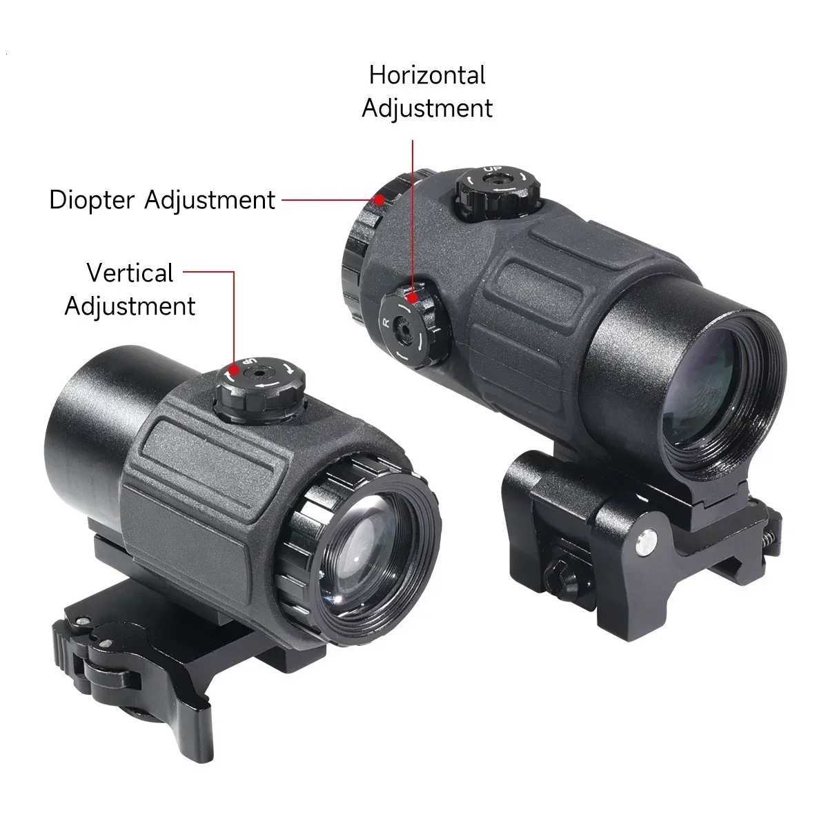 558 Holographic Collimator Red Dot Sight G43/G33 3X G45 5X Magnifier Airsoft Hunting Equipment with 20mm Mount QD Lever R250730