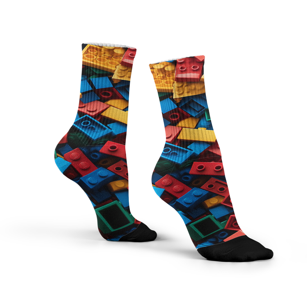 Colorful Building Blocks Pattern Unisex Tube Designer Sock C111