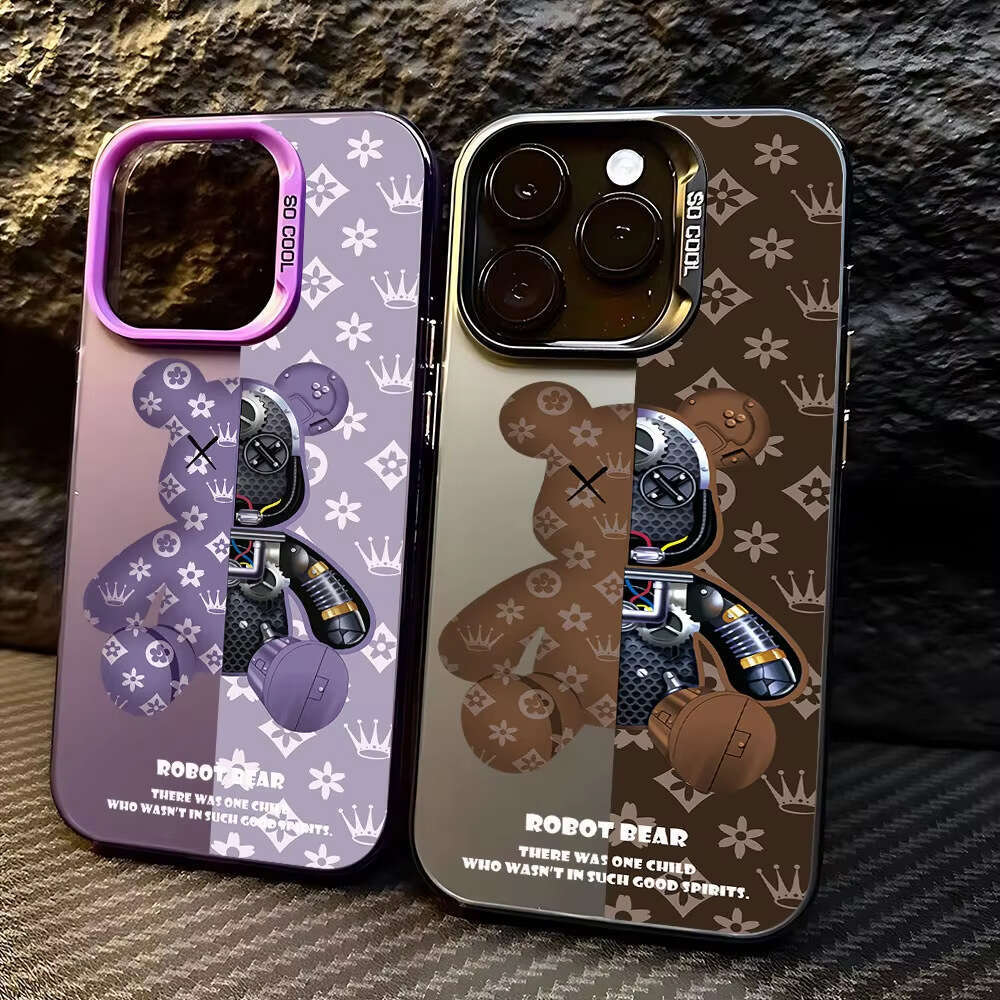 DHgadgets Trendy Mechanical Bear iPhone 17 Pro Case 16/15/14/13 Laser 12 Apple 11 Xs Max