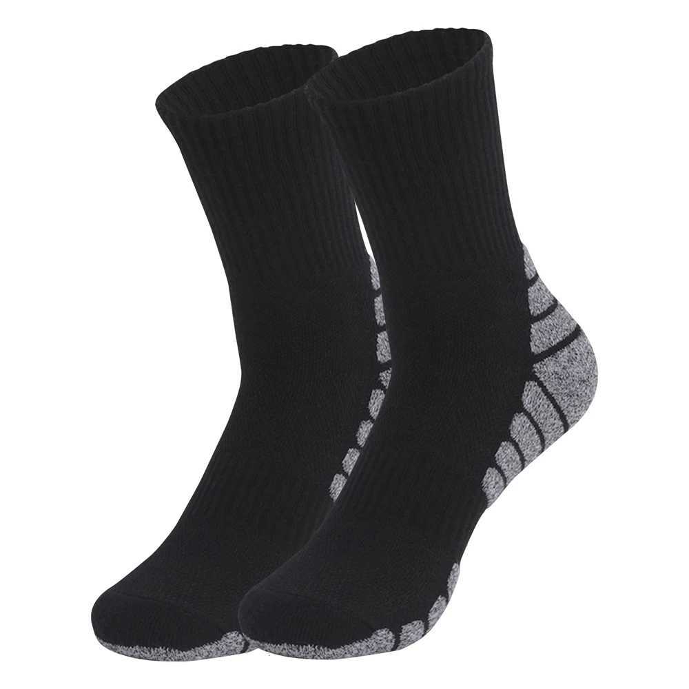 1Pair Cotton Mens Socks High Quality Thick Towel Bottom Black White Gray Womens Crew Socks Anti-Odor Breathable Sports Socks Z250731