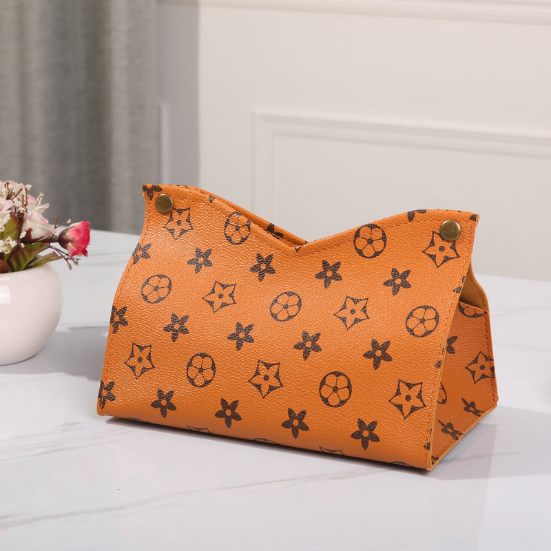 Nordic Style Creative Hotel Home Living Room Desktop Storage Car PU Leather Tissue Box Napkin Holder