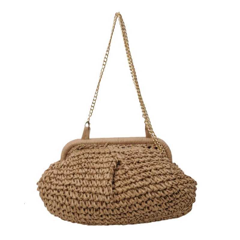 Fabric Straw Woven Shoulder Bags Grassland High Beauty Womens Bags 2025 Hot Sale New CHAINS Versatile Womens Handbags Y250730