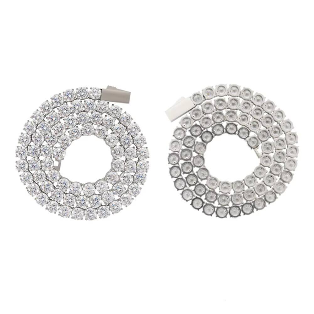 316L Stainless Steel 3mm/4mm/5mm/6mm Tennis Chain Link Necklaces Hip Hop Jewelry Zircon Iced Out Tennis Chain Necklaces for Men