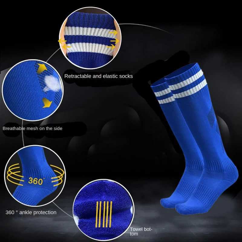 1 Pair Football Sports Socks Long Knee Cotton Spandex Kids Leggings Stockings Soccer Baseball Ankle Adults Children Socks Z250731
