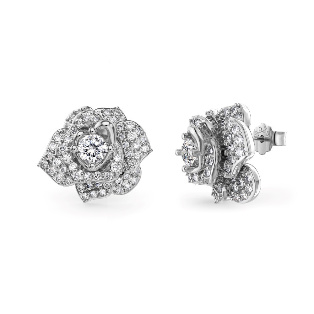 Free Shipping Designer Luxury Jewelry High-end S925 Sterling Silver Women's Earrings Maple Leaf Flower Butterfly Zircon Fashion Earrings