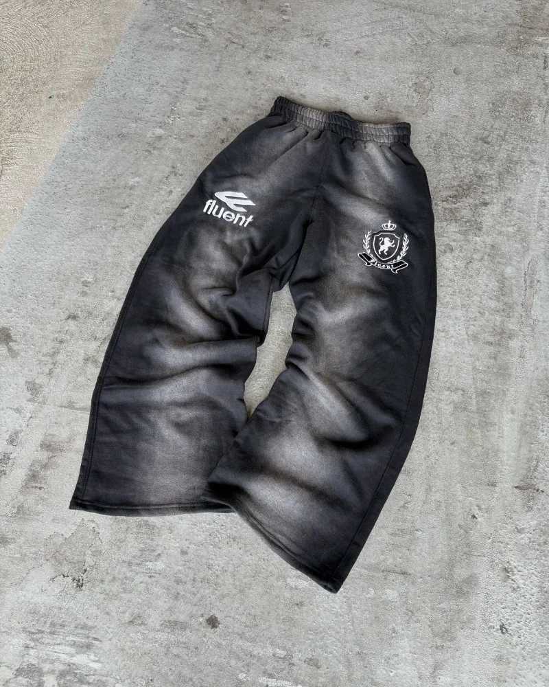 2K American Retro Fashion Men Sportswear Alphabet Embroidery Zipper Hoodie Harajuku Street Goth Loose Couple Women Casual Pants XJ250731