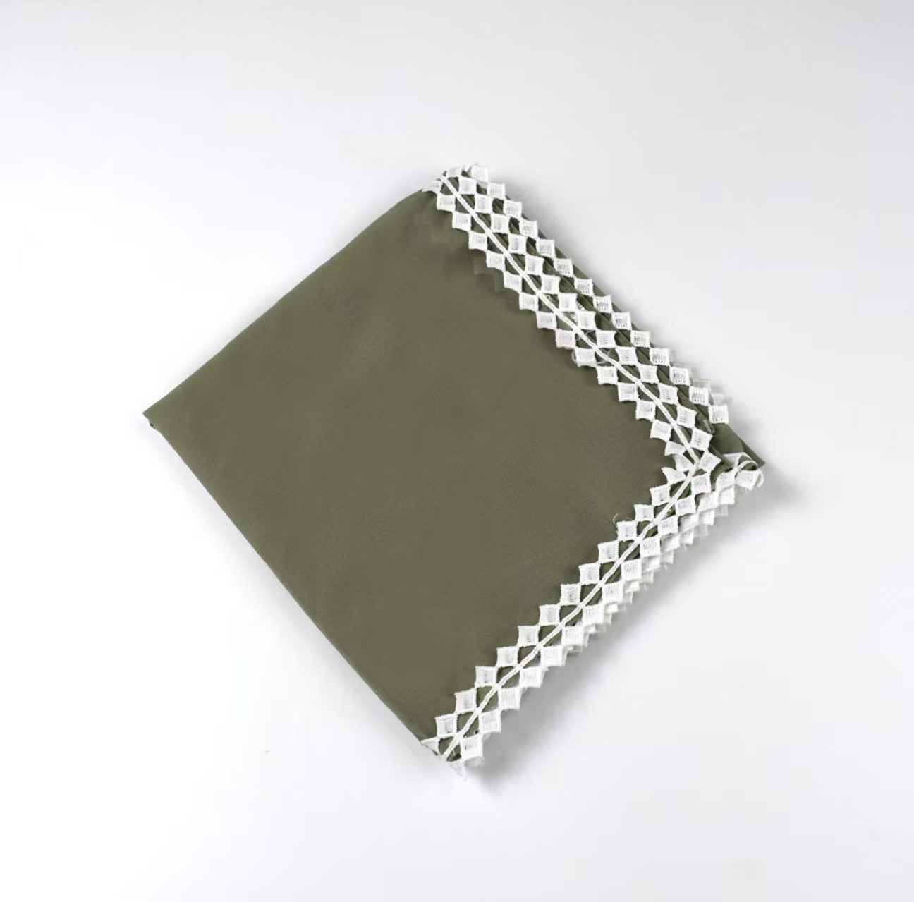 T1351 New Small Fresh Pearl Chiffon Lace Square Scarf Middle Eastern Headscarf Hui Scarf