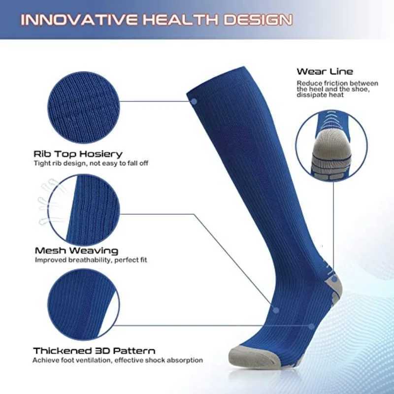 20-30 mmHg Compression Knee High Socks Fit Medical Edema Diabetes Varicose Veins Running Marathon Compression Sports Socks Z250731
