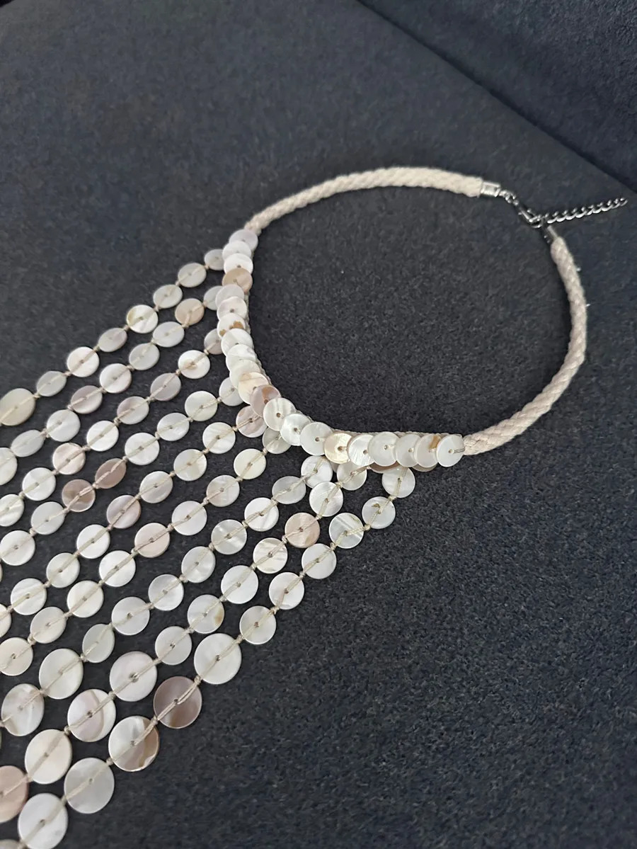 Bead Handmade Woven Shell Necklace Multilayered Summer Beach Style Collarbone Chain Womens Fashion Jewelry Accessories 250716