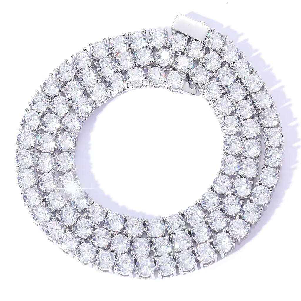 Moissanite Diamond Tennis Chain Necklace Bracelet 925 Silver Cuba Chain VVS Jewelry Men Ice Out Hip Pop Necklace