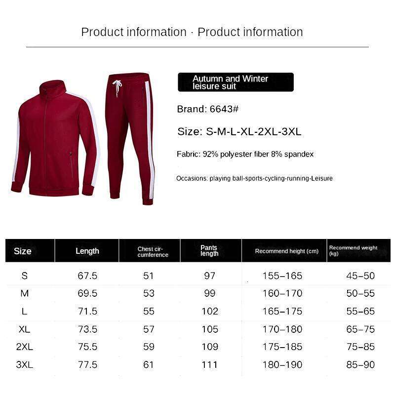 Custom Men 2 Piece Football Jersey Sets Customzation Autumn Winter Long Sleeve Soccer Uniform Training Tracksuit for Boys