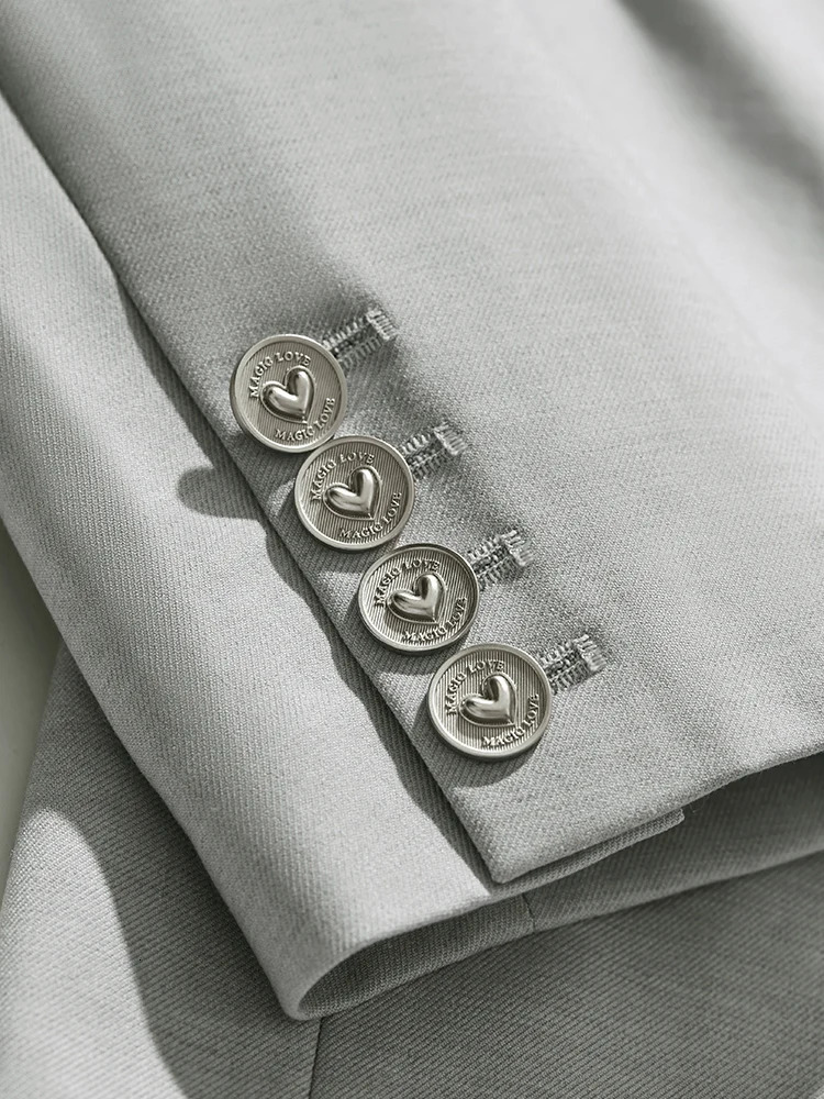 AMII Minimalist Retro Blazer for Women Autumn Long Loose Full Sleeve Solid Slit Basics Tailored Coat12343230 w250729