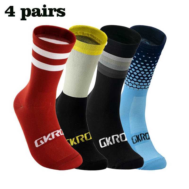 4 Pairs High Quality Professional Team Men Women Cycling Socks Bike Socks Breathable Bicycle Socks Outdoor Sportswear Racing Socks Z250731