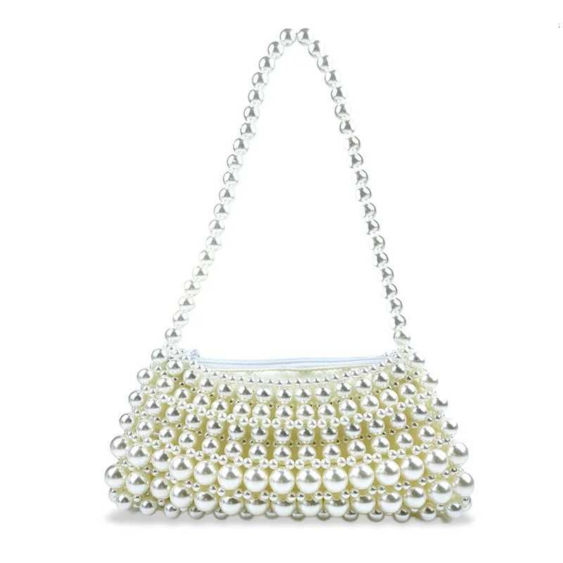 Pearl Bag for Women 2024 New Mobile Phone Crossbody Small Bag Hollow Bead Bag Finished Qipao Handheld One Shoulder Underarm Bag Y250730