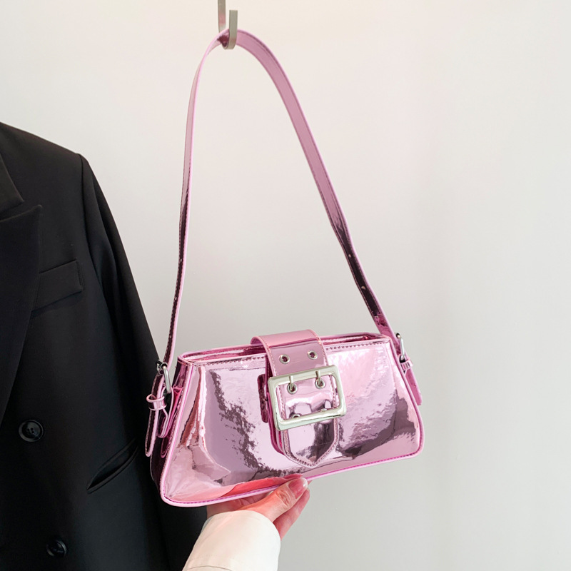 Patent Leather Texture Simple Underarm 2023 Summer New Trendy Versatile Handbag Casual Women's Bag ddmymoon