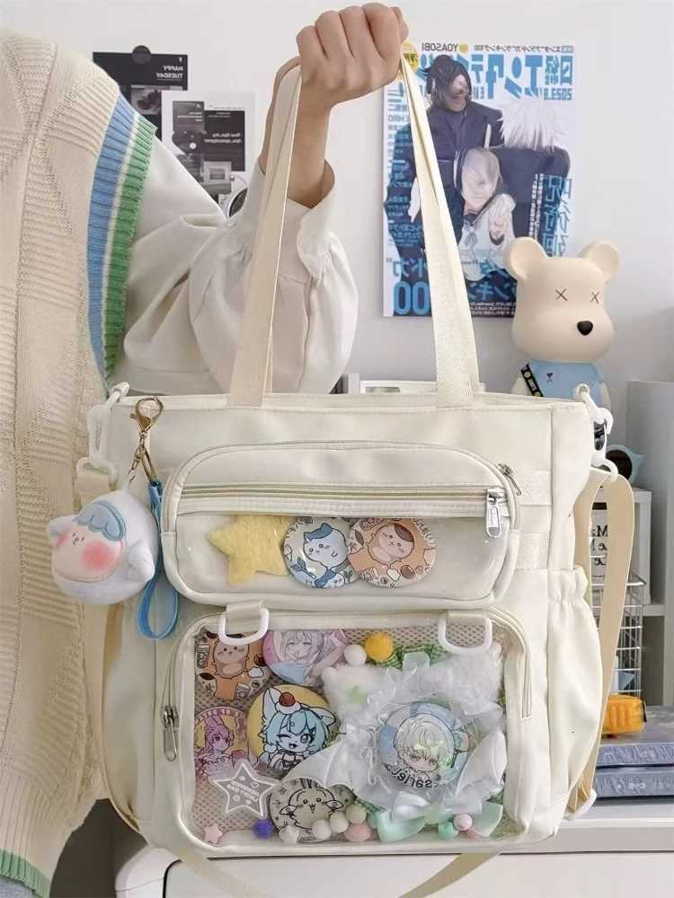 Japanese Transparent Ita Bag Handbag Women Anime Portable Large Capacity Girls Shoulder Tote Bag Nylon Crossbody Bags ItaBag G250729