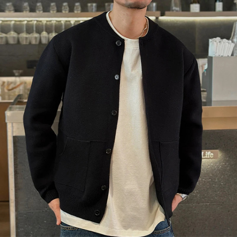 Fall Winter Casual Mens Cardigans Knitting Solid Color Buttonup Sweatercoats For Men Outdoor Fashion Slim Outerwear 250731
