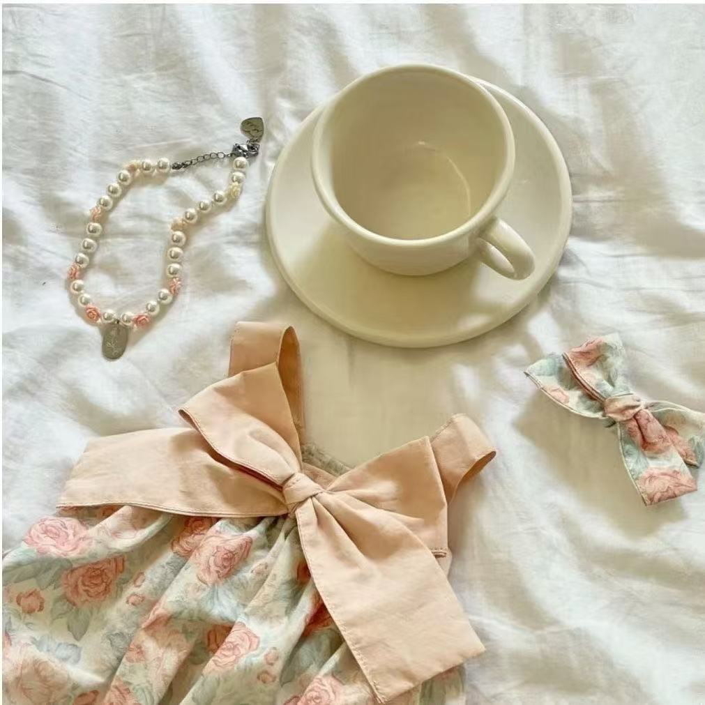 t865 Dog summer sun protection clothes Teddy Bichon small dog pet thin spring and summer princess floral overalls