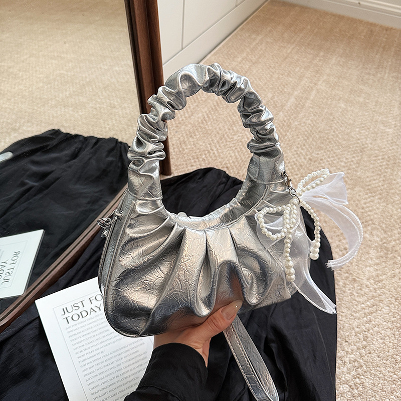 2025 new candy colored pleated cloud bag designer armpit bag shoulder bag