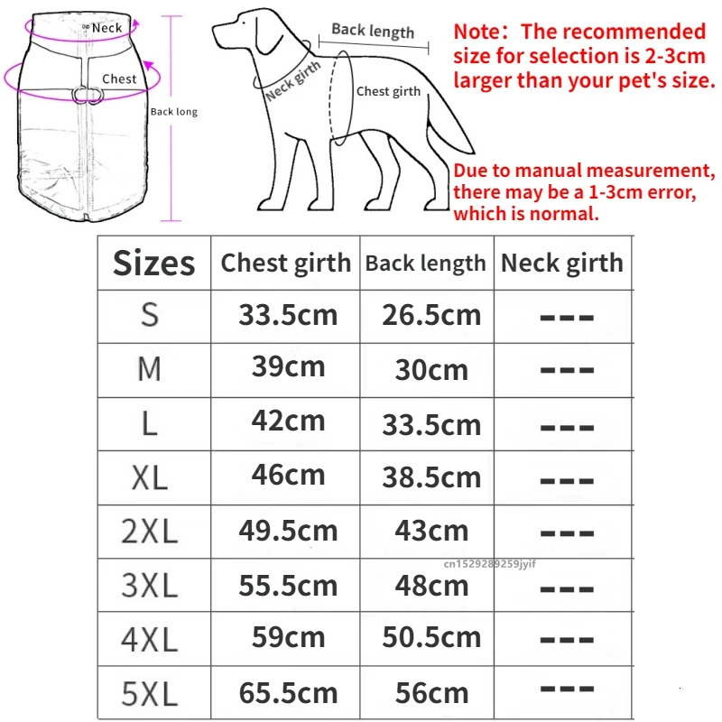 Waterproof Warm Dog Clothes Pet Coat Winter Vest Padded Zipper Jacket Dog Clothing for Small Medium Big Dogs Outfit 250729